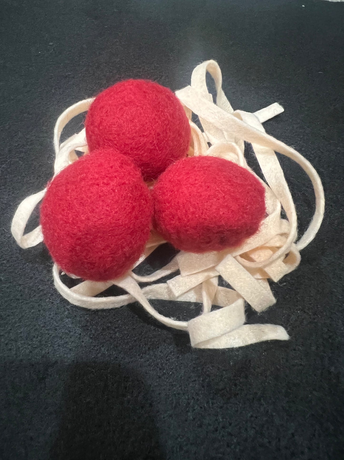 Spaghetti and Meatballs Felt Play Food