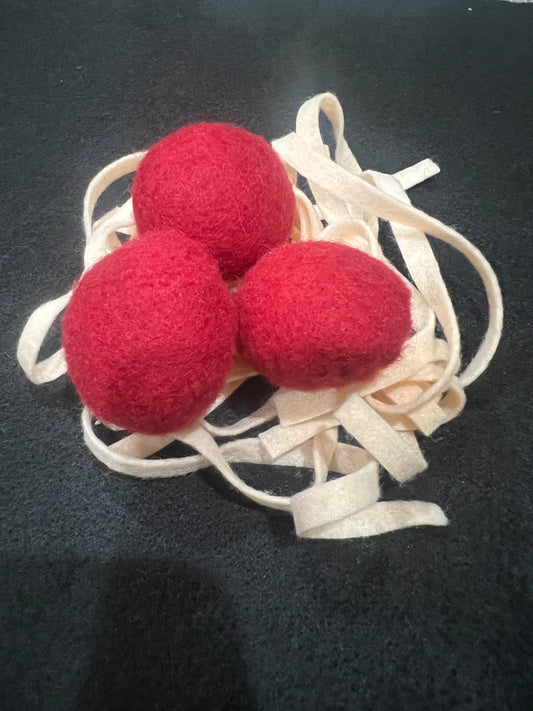 Spaghetti and Meatballs Felt Play Food